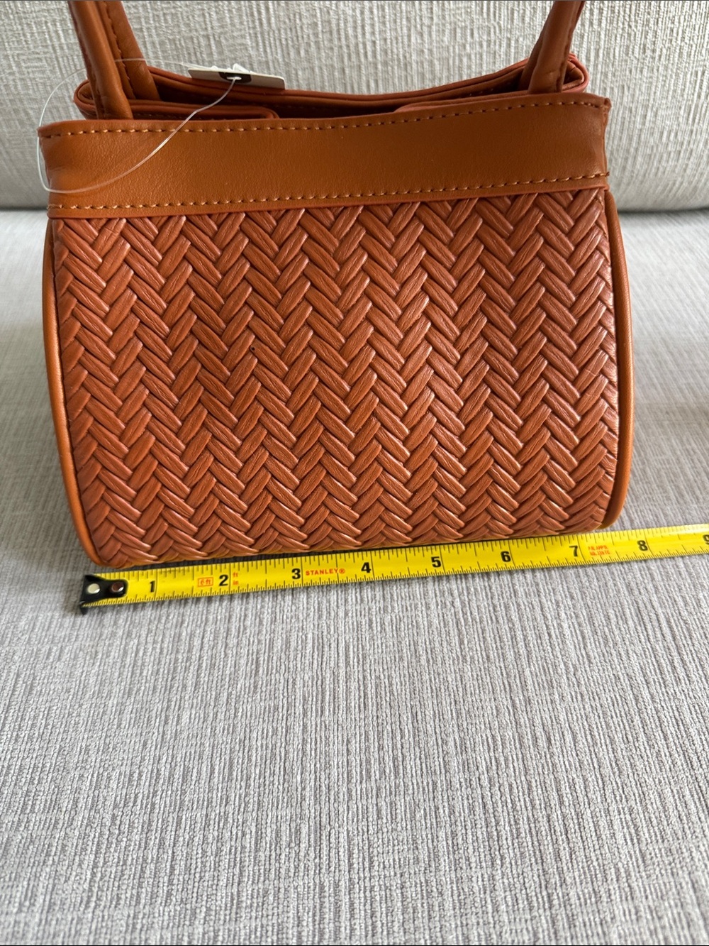 Anthropologie Woven Mini Handbag in Cognac NWT - Picture 9 of 10